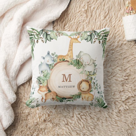Niedliches Jungle Safari Animals Greenery Baby Kin Kissen (Decke)