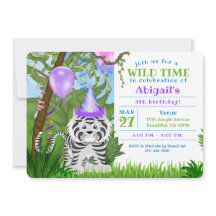 Niedliches Jungle White Tiger Kindergeburtstag Par