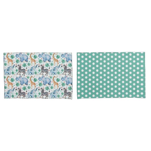 Niedliches Jungle Wild Animals Pillowcase Set Kissenbezug (Vorderseite-Set)