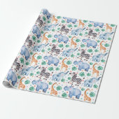 Niedliches Jungle Wild Animals Wrapping Paper Geschenkpapier (Ungerollt)