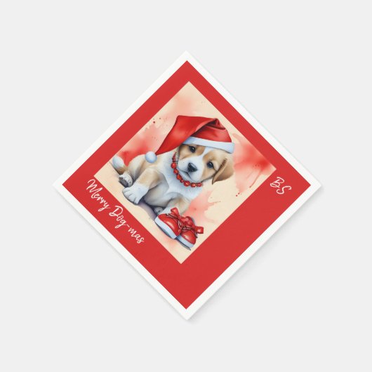 Niedliches Jungtier in Verkleidung | Festliche Wei Serviette (Ecke)