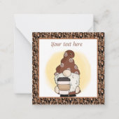 niedliches Kaffeegennome fügen Text hinzu Mitteilungskarte (Vorderseite)