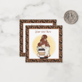 niedliches Kaffeegennome fügen Text hinzu Mitteilungskarte (Vorderseite/Rückseite Beispiel)