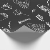 Niedliches Kaffeemuster Geschenkpapier (Ecke)