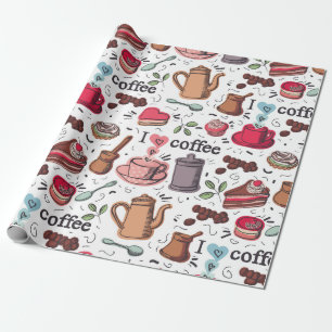 Niedliches Kaffeeprinzip Geschenkpapier