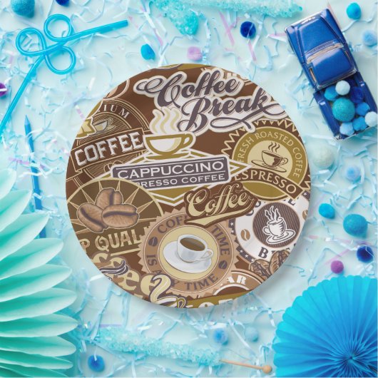 Niedliches Kaffeewort Party Pappteller (Party)