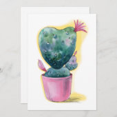Niedliches Kakteen Feiertagskarte (Vorne/Hinten)