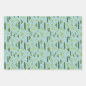 Niedliches Kakteen Peach, Green, Blue Geschenkpapier Set (Vorderseite 2)