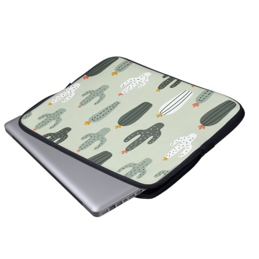 Niedliches Kakti-nahtloses Muster, Hintergrund mit Laptopschutzhülle (Vorne Knopf)