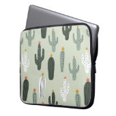 Niedliches Kakti-nahtloses Muster, Hintergrund mit Laptopschutzhülle (Vorderseite Links)