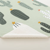 Niedliches Kakti-nahtloses Muster, Hintergrund mit Sherpadecke (3/4)