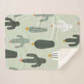 Niedliches Kakti-nahtloses Muster, Hintergrund mit Sherpadecke (Vorderseite (Horizontal))