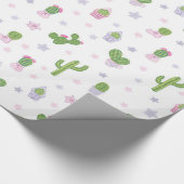 Niedliches Kaktus-Farbpapier und Weißpapier Geschenkpapier (Ecke)