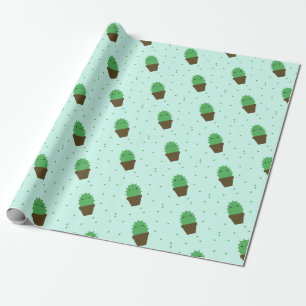 Niedliches Kaktus kawaii Geschenkpapier