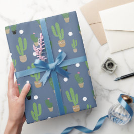 Niedliches Kaktus-Muster Geschenkpapier