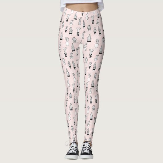 Niedliches Kaktus-Muster Leggings (Vorderseite)
