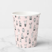 Niedliches Kaktus-Muster Pappbecher (Rückseite)