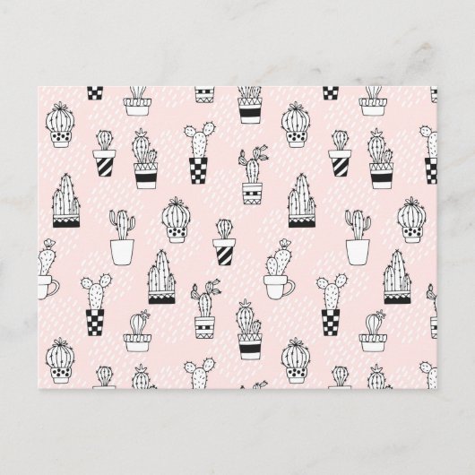 Niedliches Kaktus-Muster Postkarte (Vorderseite)