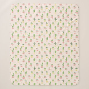 Niedliches Kaktus-Muster Sherpadecke