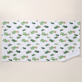 Niedliches Kaktus-Muster Strandtuch (Vorderseite)