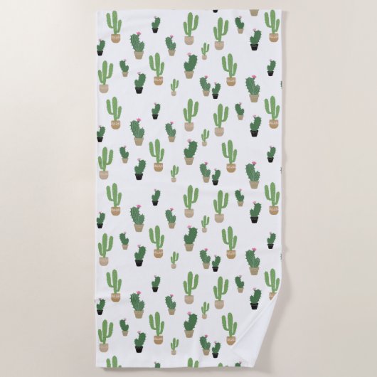 Niedliches Kaktus-Muster Strandtuch (Vorderseite)