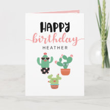 Niedliches Kaktus-Rosa-alles Gute zum Geburtstag