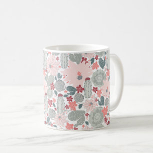 Niedliches Kaktus rosa grünes Muster Kaffeetasse