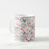 Niedliches Kaktus rosa grünes Muster Kaffeetasse (Vorderseite Links)