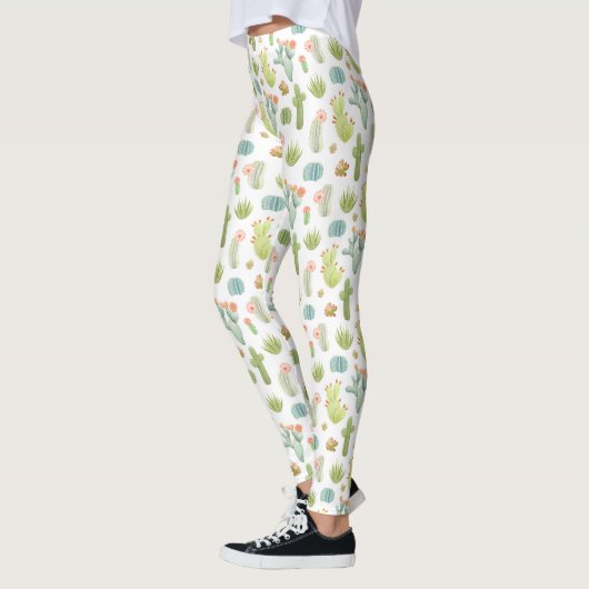 Niedliches Kaktus Stehendes Muster 2 Leggings (Links)