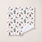 Niedliches Kaktusmuster Badhandtuch Set (Waschlappen)