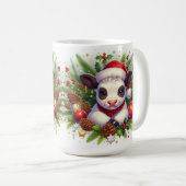 Niedliches Kalb im Weihnachtsfest Kaffeetasse (VorderseiteRechts)