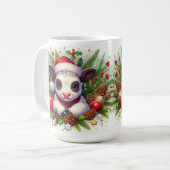 Niedliches Kalb im Weihnachtsfest Kaffeetasse (Vorderseite Links)