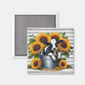 Niedliches Kalb in Metalleimer mit kräftigen Sonne Magnet (Vorderseite/Rückseite)