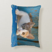 Niedliches Kaliko-Katzen-Kätzchen-lustiges Dekokissen (Rückseite(Vertikal))