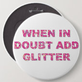 Niedliches Kalkulationsangebot Rosa Glitzer Button (Vorne & Hinten)