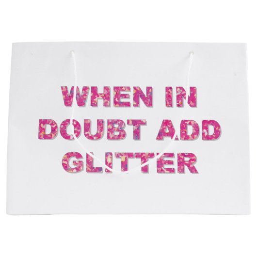 Niedliches Kalkulationsangebot Rosa Glitzer Große Geschenktüte (Vorderseite)