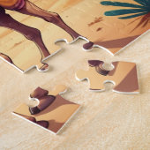 Niedliches Kamel in der Wüste Personalisierte Kind Puzzle (Seite)