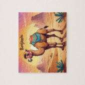 Niedliches Kamel in der Wüste Personalisierte Kind Puzzle (Vertikal)