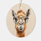 Niedliches Kamel mit Brille Keramik Ornament (Links)
