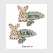 Niedliches Kangaroo-Eukalyptus-Leaf-Etikett Aufkleber (Blatt)