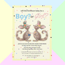 Niedliches Kangaroo Gender Reveal Baby Shower Einl