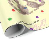 Niedliches Kangaroo-Gender-Whitepaper Geschenkpapier (Rolleneckpunkt)