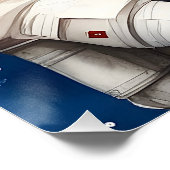 Niedliches Kangaroo im Astronauten Anzug im Weltra Poster (Ecke)