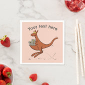 Niedliches Kangaroo mit koalas-Cartoon-Papierservi Serviette (Beispiel)