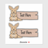 Niedliches Kangaroo-Siegel Aufkleber (Blatt)