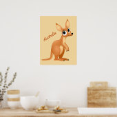 Niedliches Kangaroo-Textposter Poster (Küche)