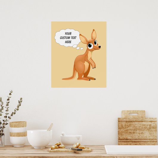 Niedliches Kangaroo-Textposter Poster (Küche)