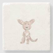 Niedliches Känguru Steinuntersetzer (Vorderseite)