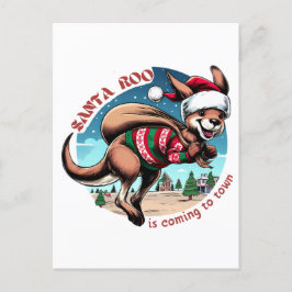 Niedliches Känguru wünscht Ihnen frohe Weihnachten Postkarte