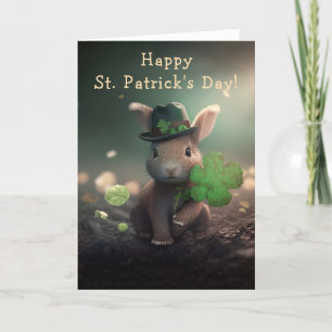 Niedliches Kaninchen am St. Patrick's Day Feiertagskarte
